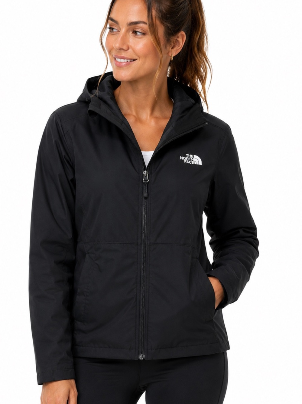 The North Face women’s Shelbe Raschel Hooded Jacket Small black fleece lining